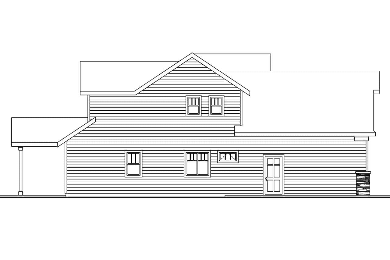 Home Plan Left Elevation of this 3-Bedroom,2091 Sq Ft Plan -108-1463