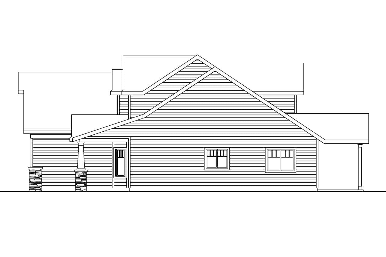 Home Plan Right Elevation of this 3-Bedroom,2091 Sq Ft Plan -108-1463