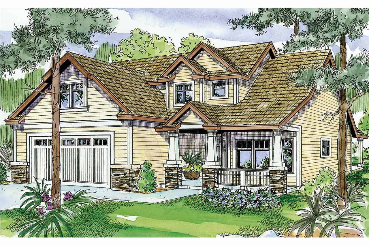 Front View of this 3-Bedroom,2091 Sq Ft Plan -108-1463