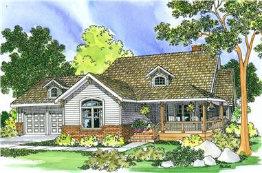 3-Bedroom, 2234 Sq Ft Country House Plan - 108-1468 - Front Exterior