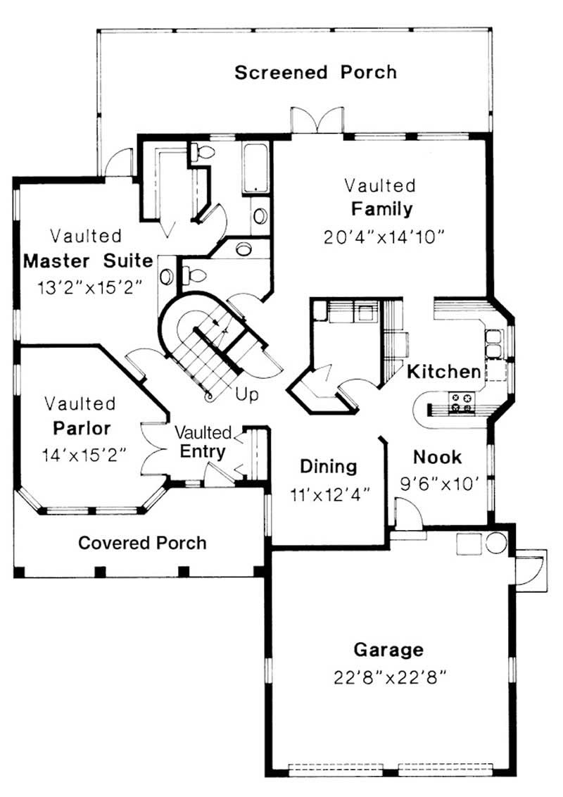Floor Plan First Story of Mediterranean Plan #108-1471