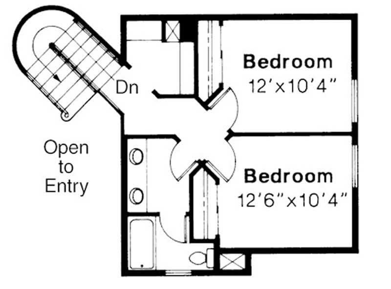 Floor Plan Second Story of Mediterranean Plan #108-1471