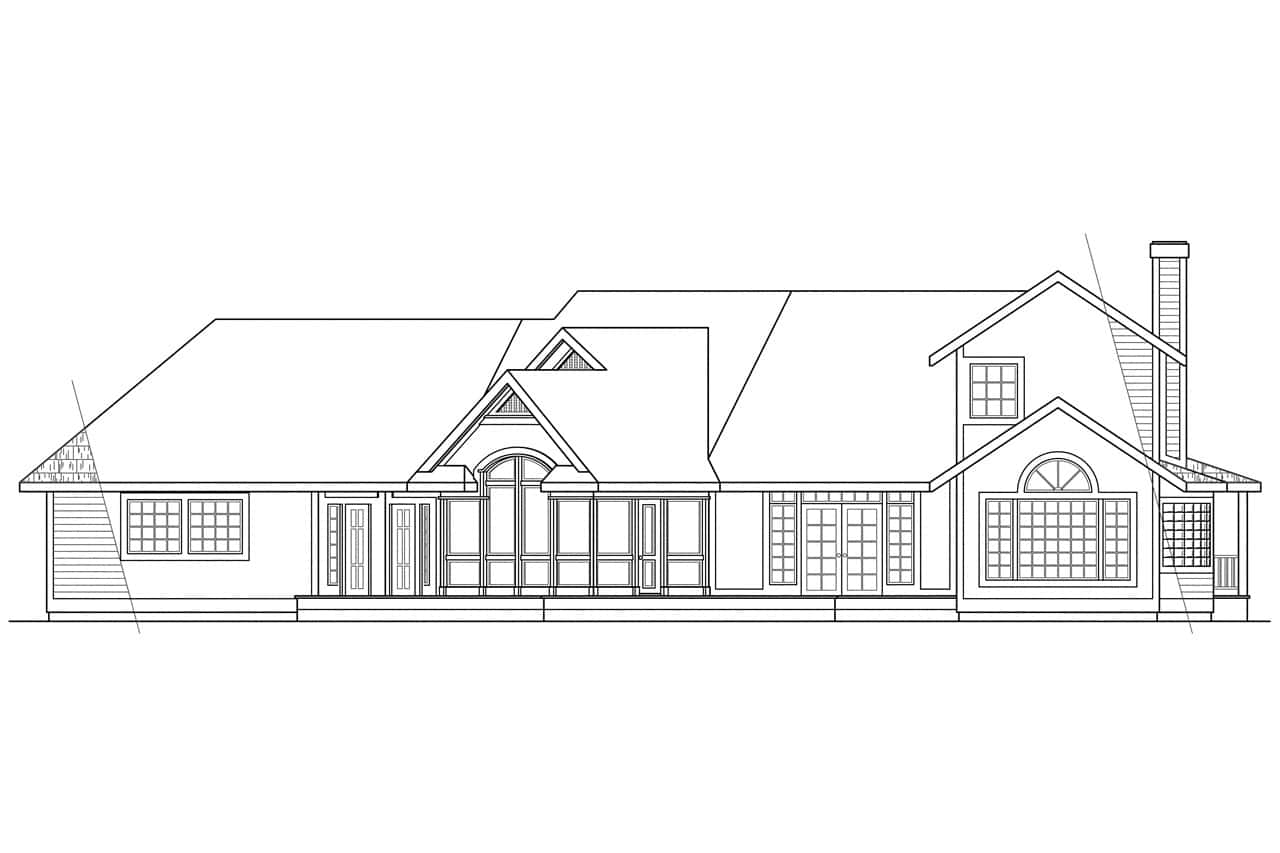 Home Plan Rear Elevation of this 3-Bedroom,2625 Sq Ft Plan -108-1473