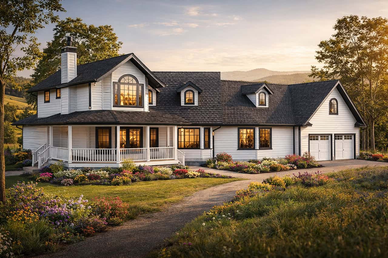 Front elevation of Country home (ThePlanCollection: House Plan #108-1473)