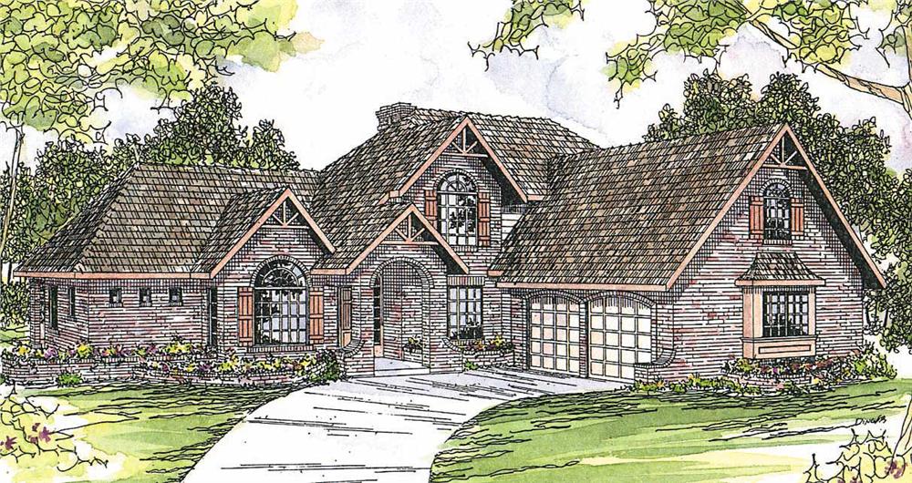 This image shows the transitional style for this set of house plans.