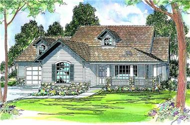 3-Bedroom, 2000 Sq Ft Country House Plan - 108-1482 - Front Exterior