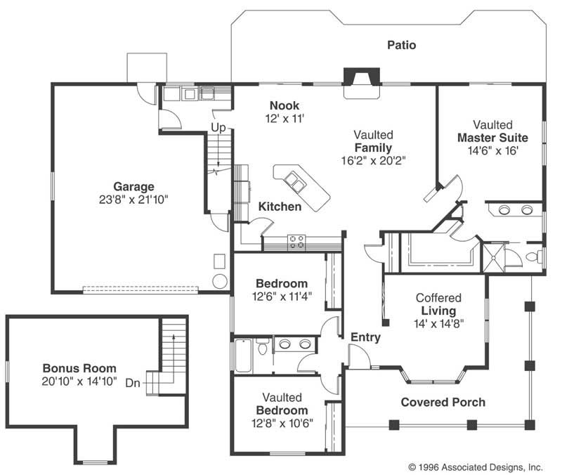 Floor Plan First Story of Country Plan #108-1482