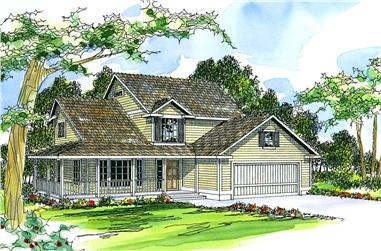 4-Bedroom, 1972 Sq Ft Country House Plan - 108-1483 - Front Exterior