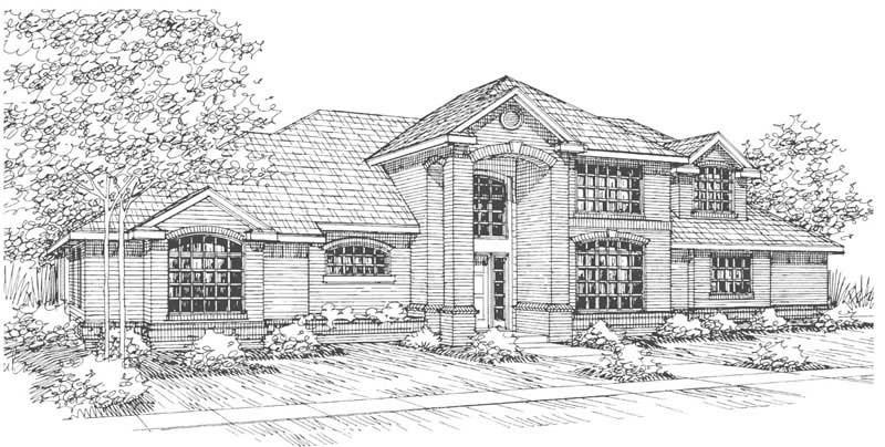 Front View of this 3-Bedroom, 2571 Sq Ft Plan - 108-1485