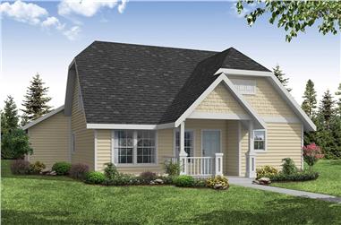 3-Bedroom, 1411 Sq Ft Country Home Plan - 108-1487 - Main Exterior