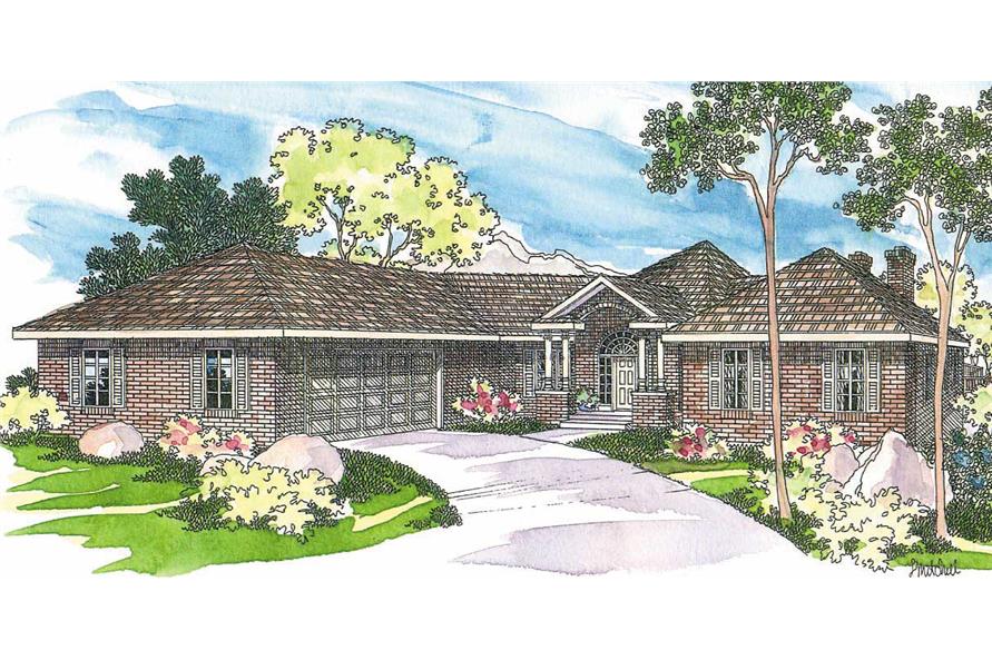 3-Bedroom, 2365 Sq Ft Ranch House Plan - 108-1492 - Front Exterior