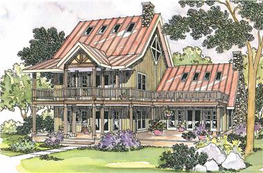 3-Bedroom, 2017 Sq Ft Vacation Homes House Plan - 108-1496 - Front Exterior