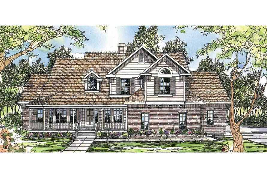 3-Bedroom, 2486 Sq Ft Country House Plan - 108-1498 - Front Exterior