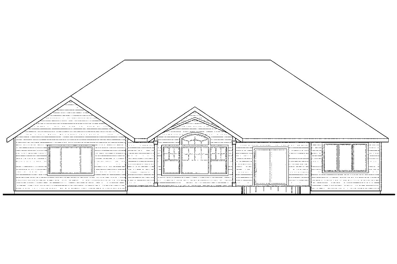 Home Plan Rear Elevation of this 3-Bedroom,2762 Sq Ft Plan -108-1502