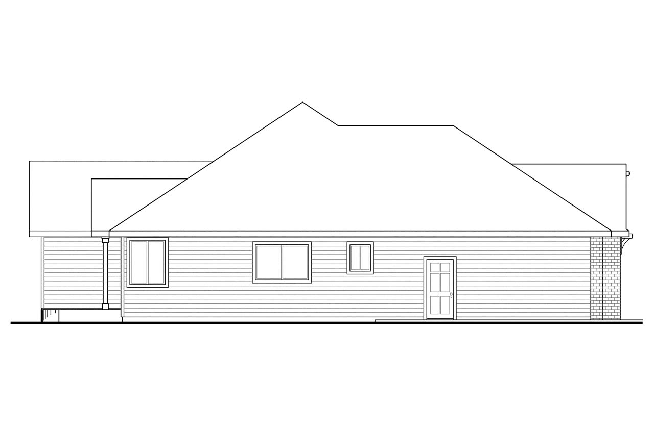 Home Plan Left Elevation of this 3-Bedroom,2762 Sq Ft Plan -108-1502