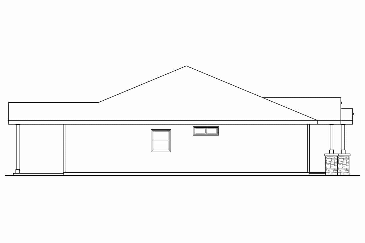 Home Plan Left Elevation of this 3-Bedroom,1501 Sq Ft Plan -108-1503
