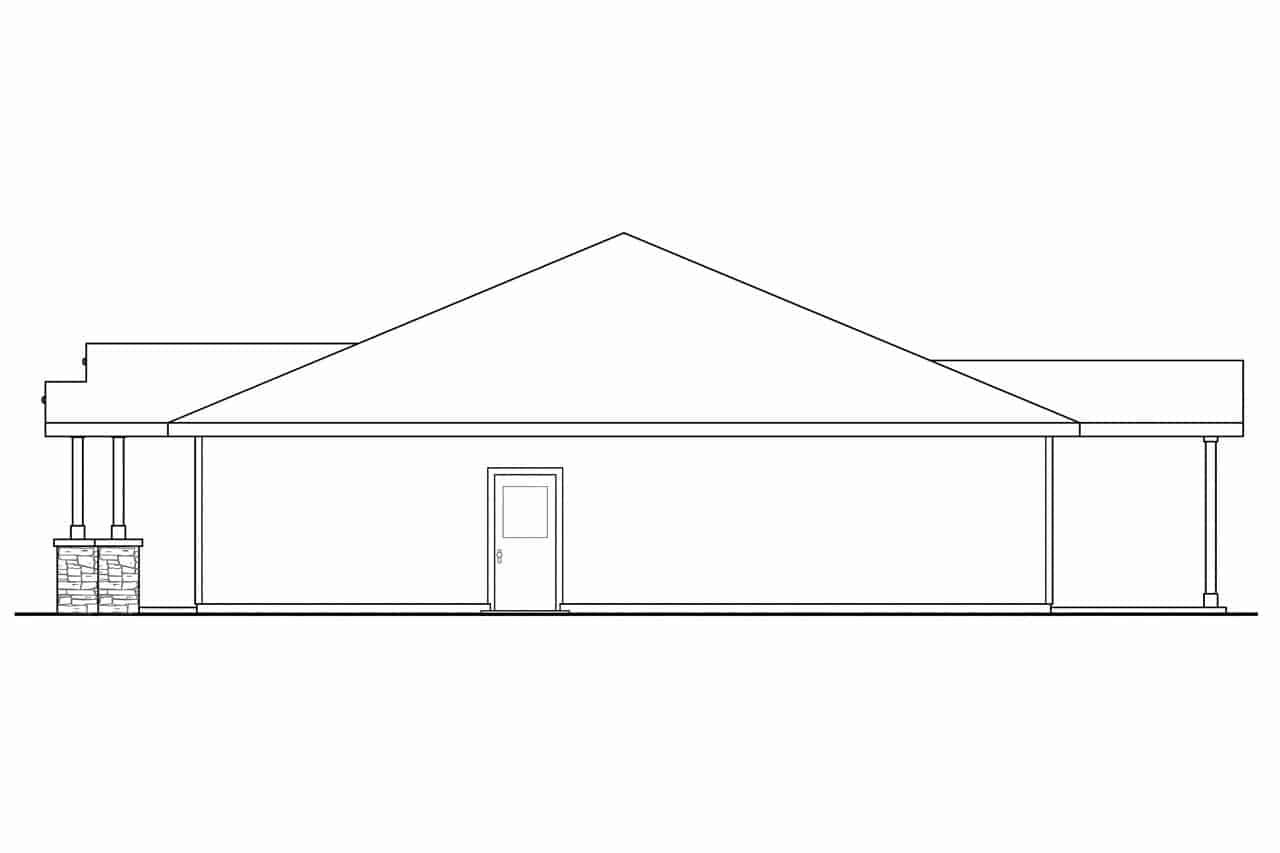 Home Plan Right Elevation of this 3-Bedroom,1501 Sq Ft Plan -108-1503