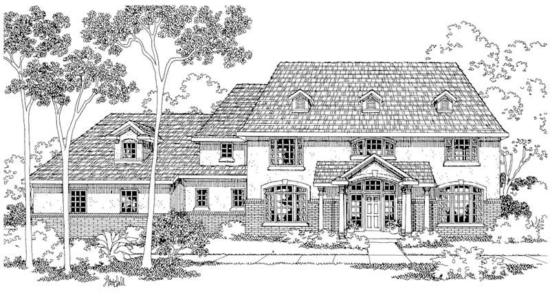 Front View of this 4-Bedroom, 4022 Sq Ft Plan - 108-1512
