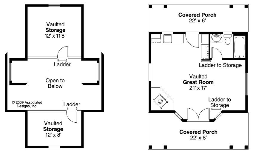 Small Home with 1 Bedroom, 683 Sq Ft Floor Plan #108 