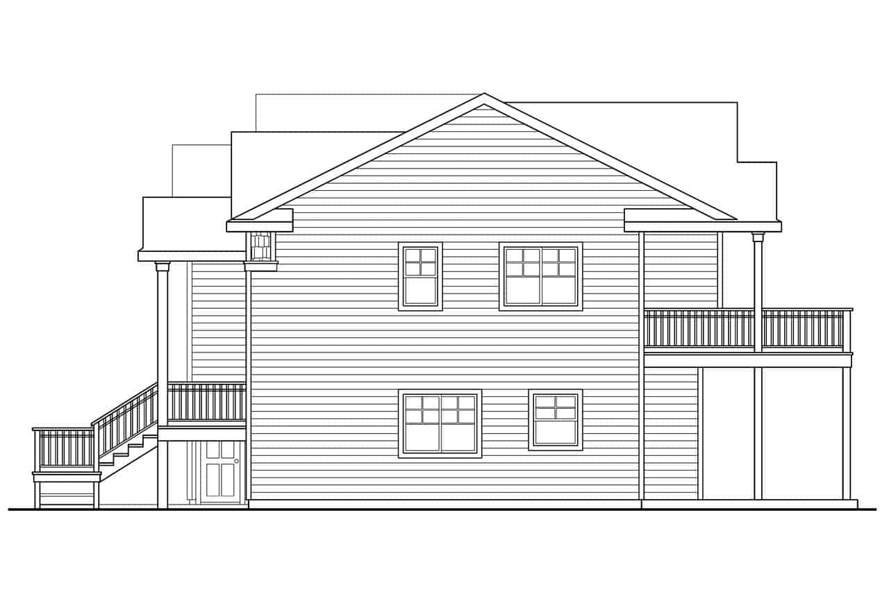 Home Plan Right Elevation of this 2-Bedroom,1820 Sq Ft Plan -108-1531