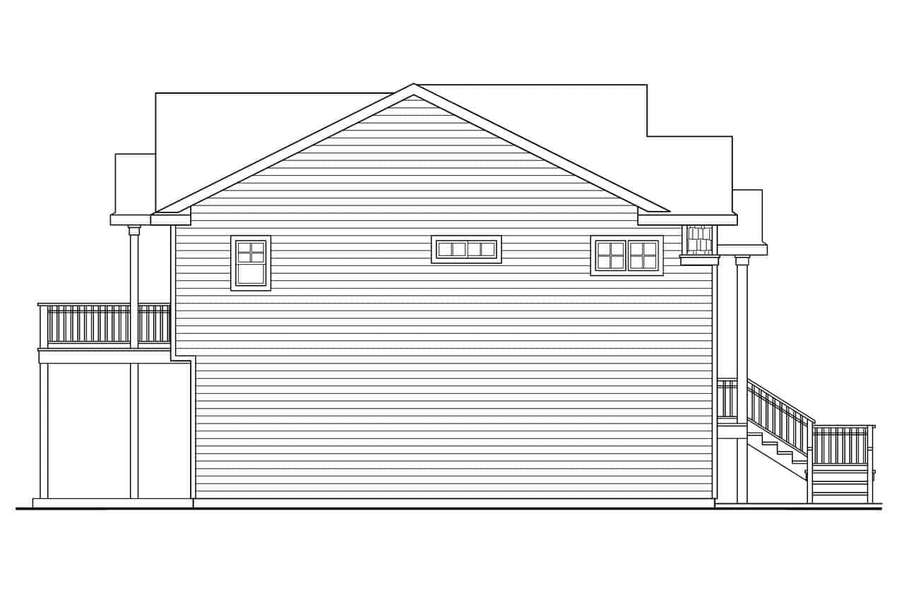Home Plan Left Elevation of this 2-Bedroom,1820 Sq Ft Plan -108-1531