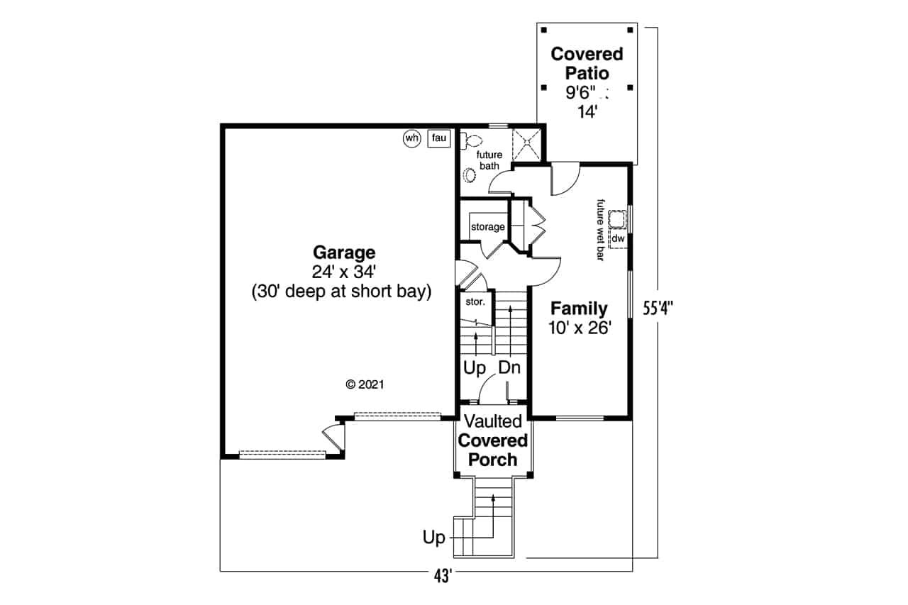 Basement of Craftsman Plan #108-1531