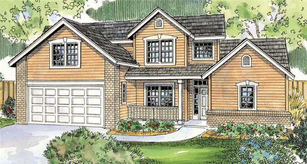 Here is a colored rendering for these Country Homeplans.