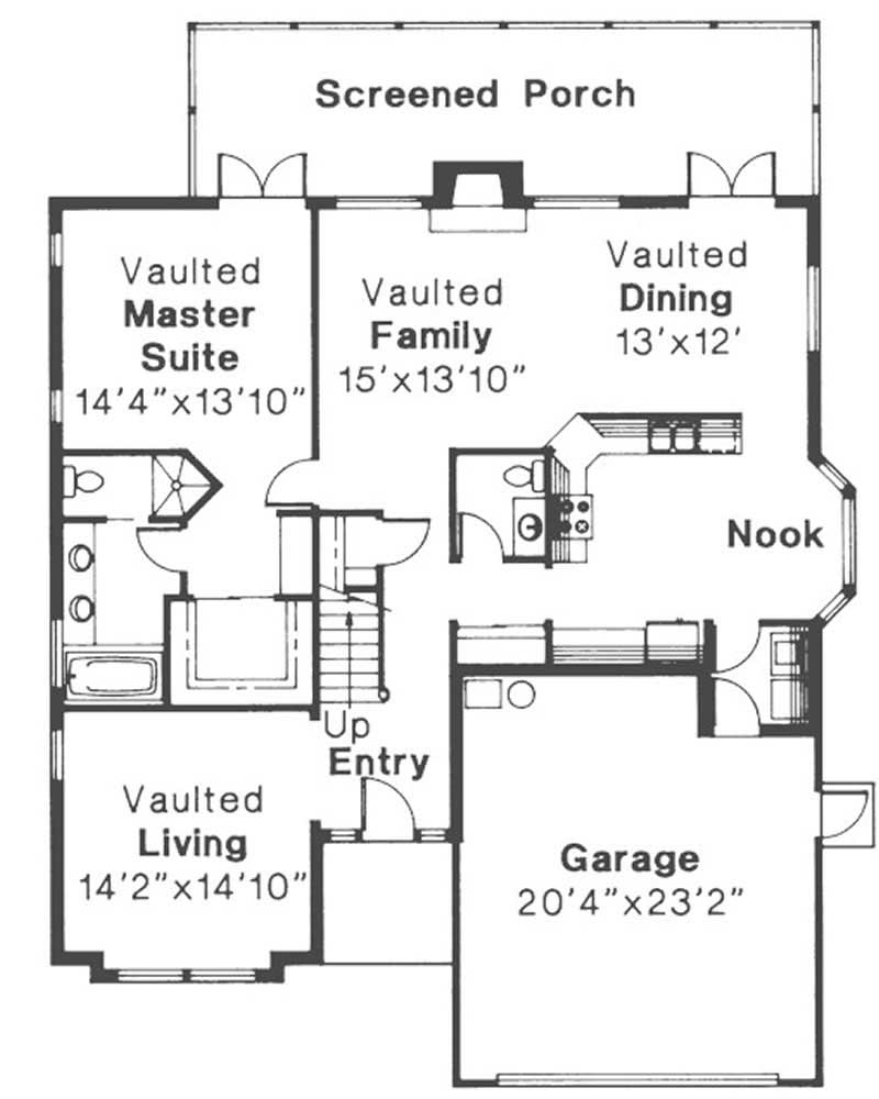 Floor Plan First Story of Mediterranean Plan #108-1536