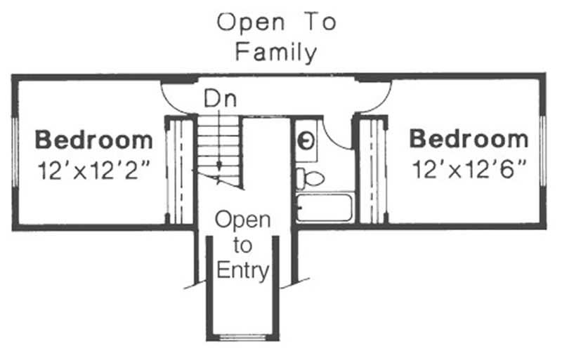 Floor Plan Second Story of Mediterranean Plan #108-1536
