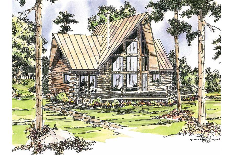 4 Bedroom Log Home Floor Plans | VictoriaFiorini.com  this image shows the log home style for this set of house plans. Log Cabin