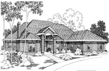 3-Bedroom, 3346 Sq Ft Transitional Home Plan - 108-1539 - Main Exterior