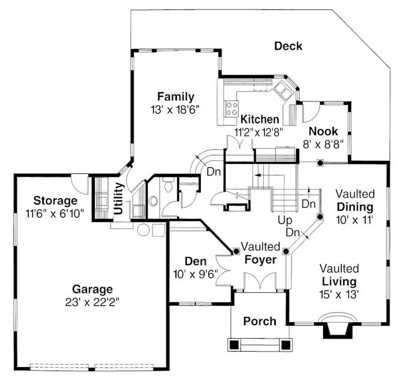 Floor Plan First Story of Contemporary Plan #108-1541