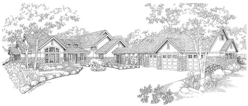 Front View of this 3-Bedroom, 4104 Sq Ft Plan - 108-1553