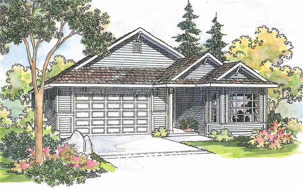 This image shows the Traditional Style for this set of house plans.