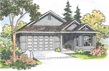 3-Bedroom, 1632 Sq Ft Contemporary Home Plan - 108-1554 - Main Exterior