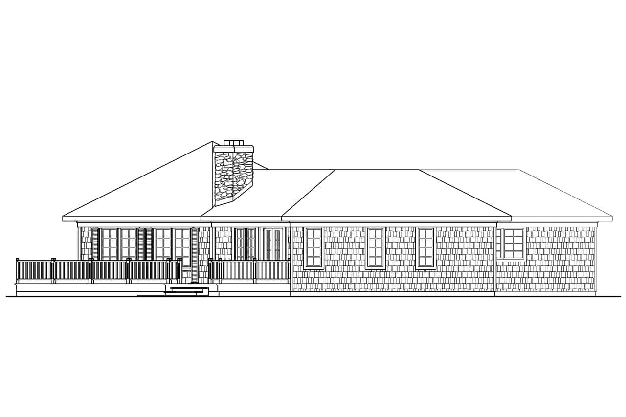 Home Plan Left Elevation of this 3-Bedroom,2292 Sq Ft Plan -108-1556
