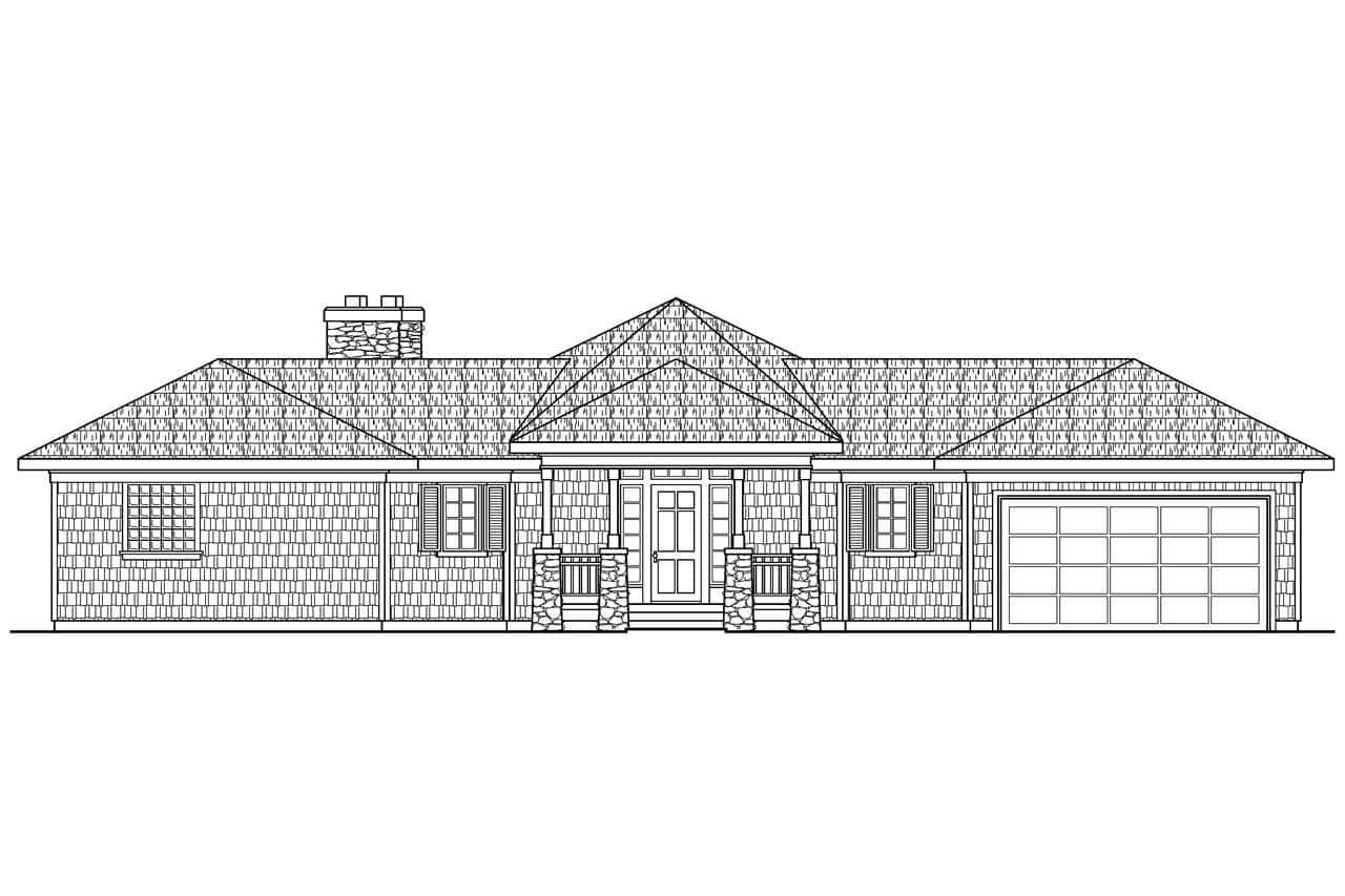 Home Plan Front Elevation of this 3-Bedroom,2292 Sq Ft Plan -108-1556