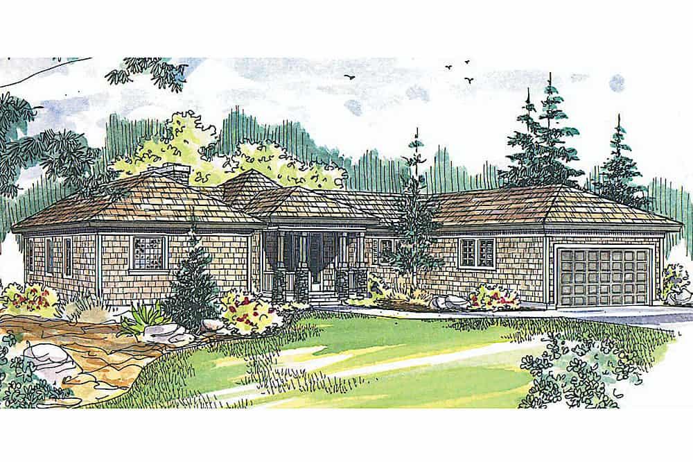 Ranch home (ThePlanCollection: Plan #108-1556)