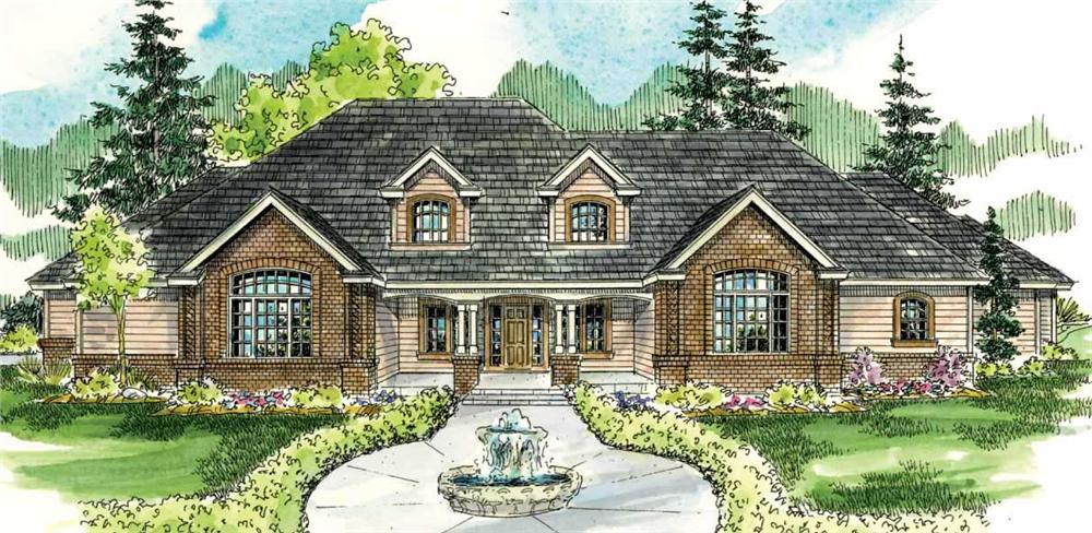 This is an artist's rendering of these Luxury Houseplans.