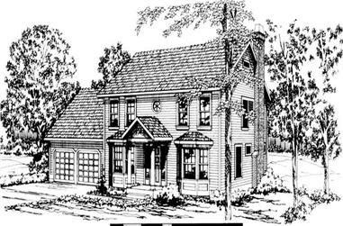 3-Bedroom, 2172 Sq Ft Colonial Home Plan - 108-1559 - Main Exterior