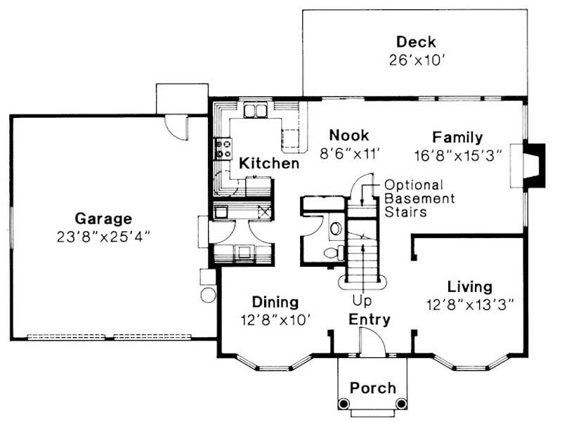 Floor Plan First Story of Colonial Plan #108-1559