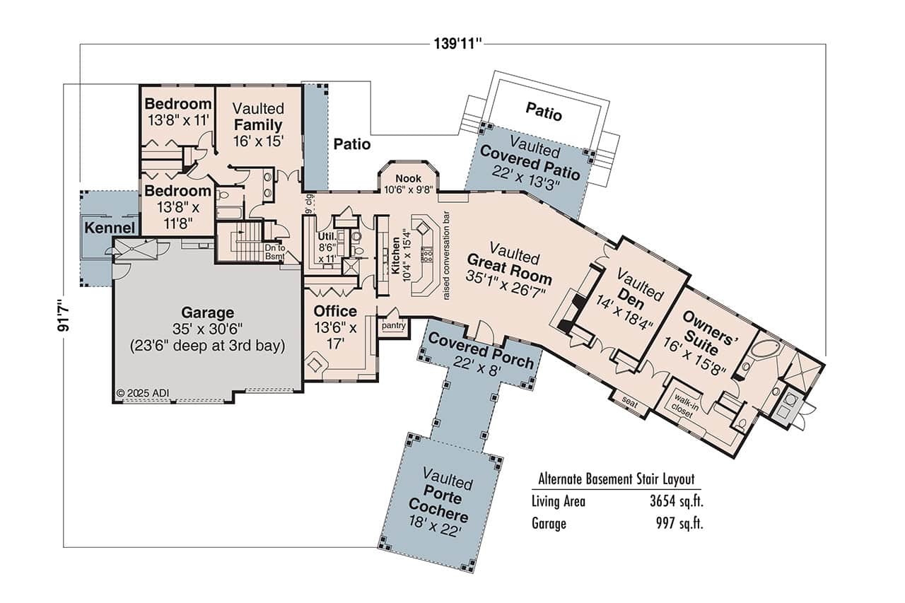 Main Level of Luxury Plan #108-1562