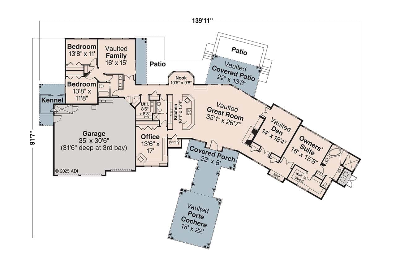 Main Level of Luxury Plan #108-1562