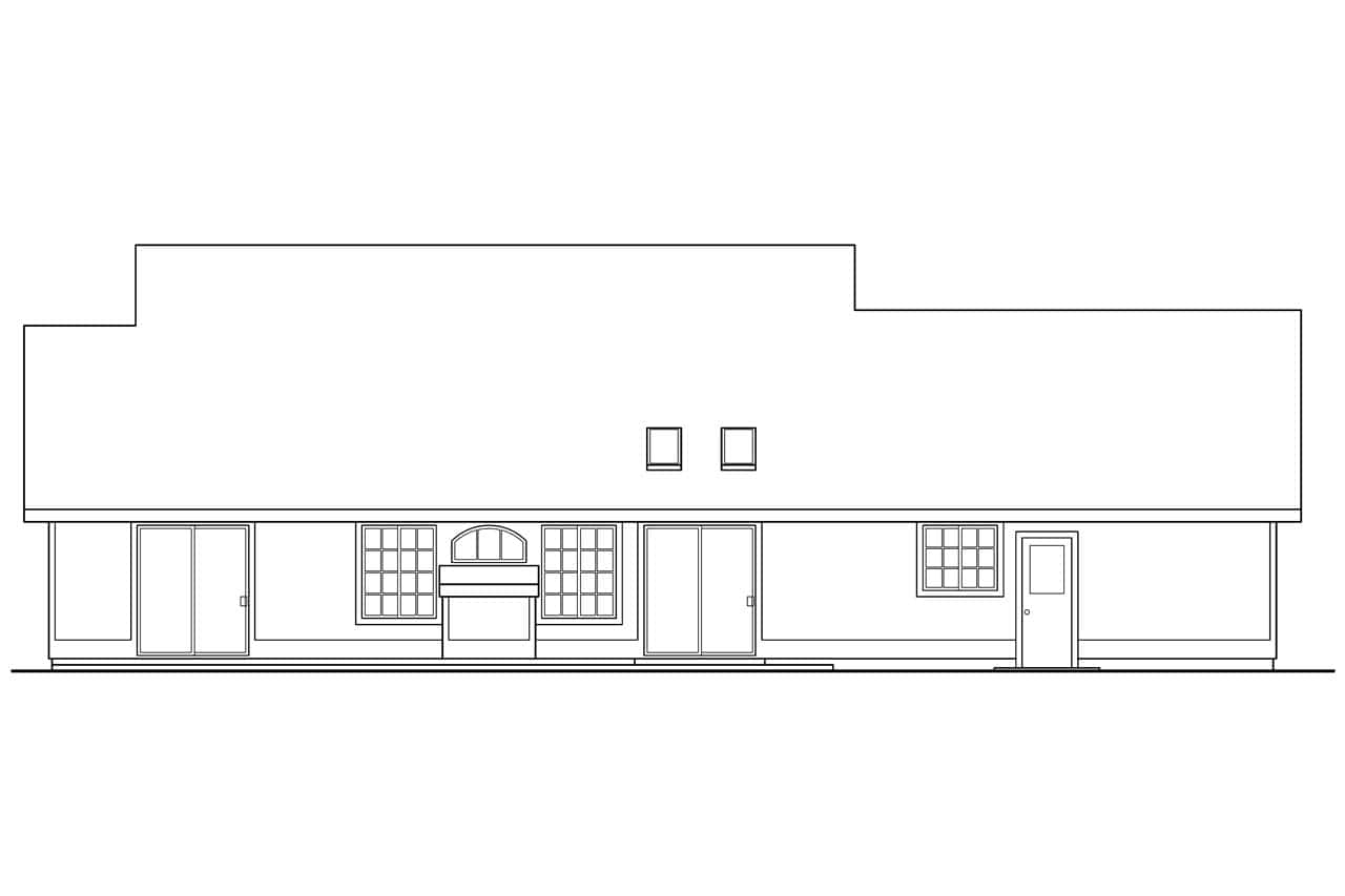 Home Plan Rear Elevation of this 3-Bedroom,1901 Sq Ft Plan -108-1565