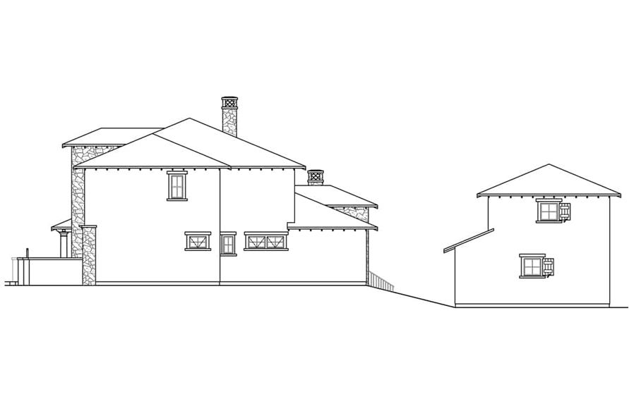 Home Plan Right Elevation of this 5-Bedroom,6455 Sq Ft Plan -108-1567
