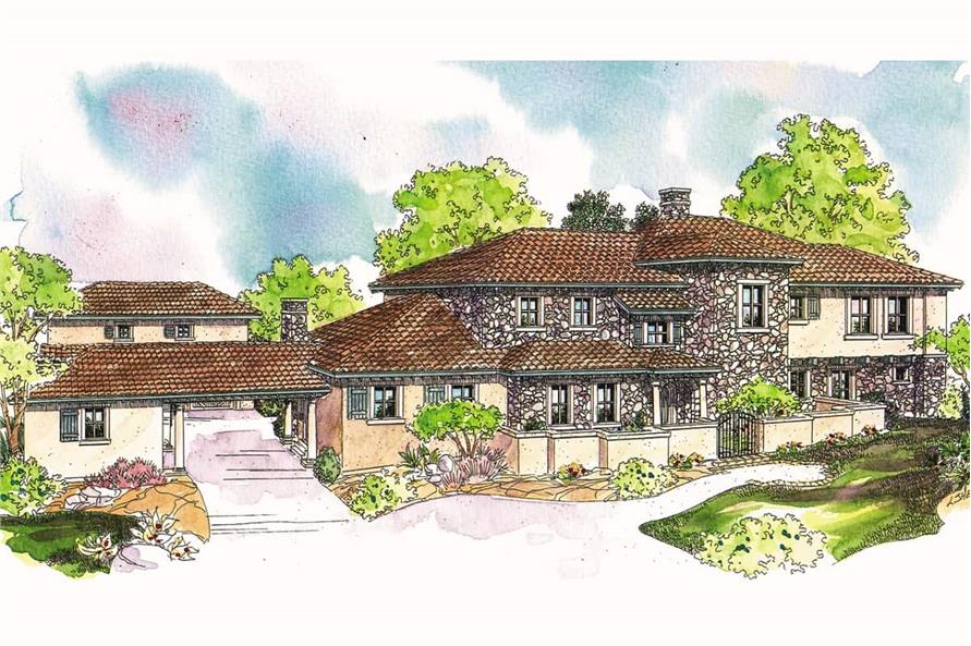 108-1567: Home Plan Rendering-Front View