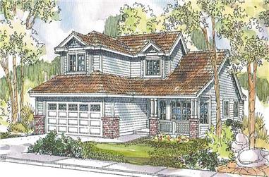 3-Bedroom, 2045 Sq Ft Contemporary House Plan - 108-1570 - Front Exterior