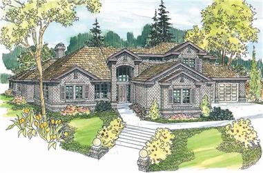 4-Bedroom, 3985 Sq Ft Colonial Home Plan - 108-1571 - Main Exterior
