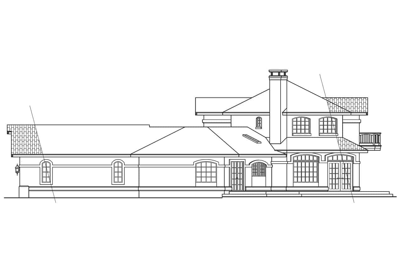 Home Plan Right Elevation of this 3-Bedroom,2979 Sq Ft Plan -108-1582