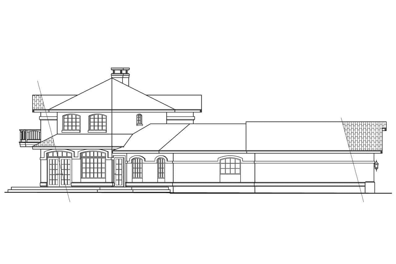 Home Plan Left Elevation of this 3-Bedroom,2979 Sq Ft Plan -108-1582